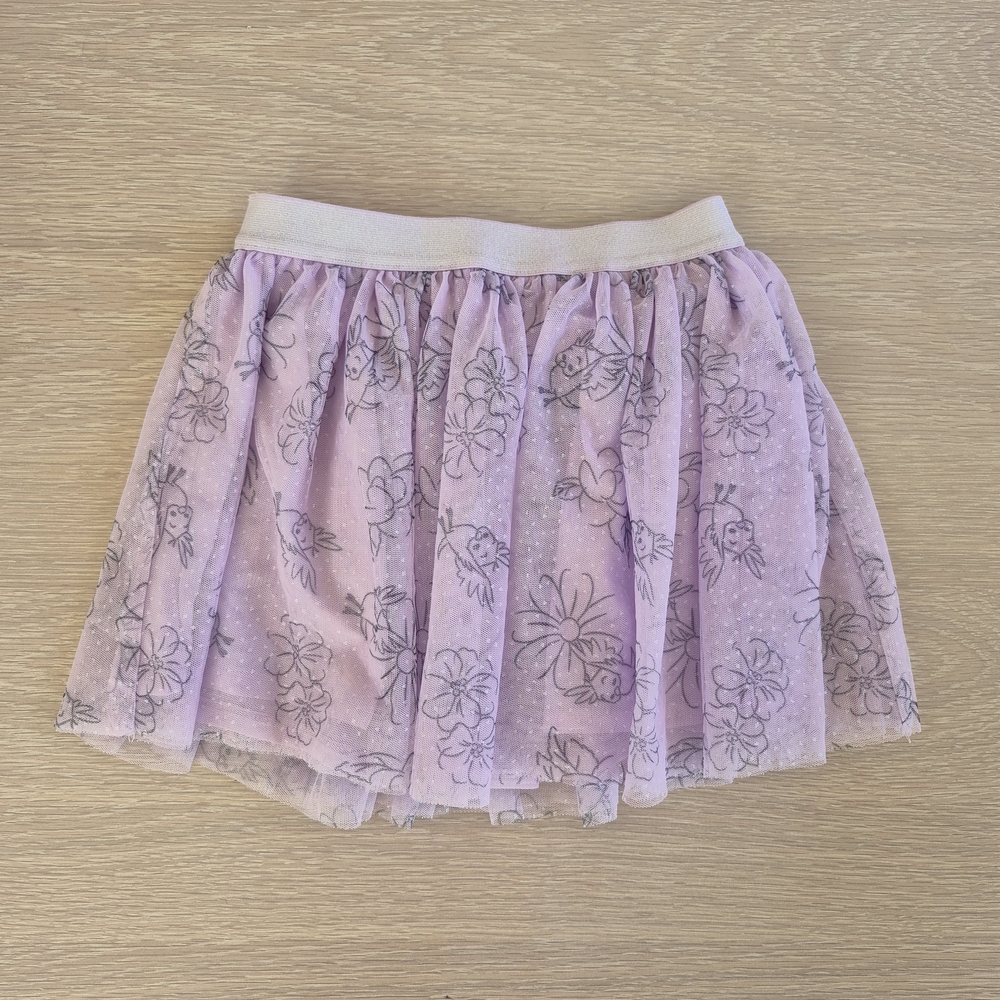 Girl Size 6 Disney Princess Lavender Floral Mini Tulle Skirt